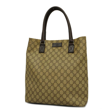 GUCCI tote bag GG Supreme 131220 PVC brown silver hardware ladies