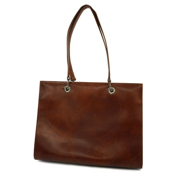 CARTIERAuth  Women's Leather Handbag,Shoulder Bag,Tote Bag Brown Silver Metal