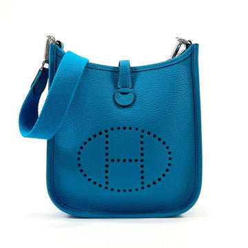 HERMES Evelyn TPM New Shoulder Bag Taurillon Clemence  Ladies Blue