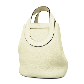 HERMESAuth  In The Loop 23 B Stamp New White Women's Taurillon Clemence Handbag