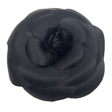 CHANEL Camellia Corsage Brooch Black Silk Satin A2900 8014 0295 10 036 Big  Women's