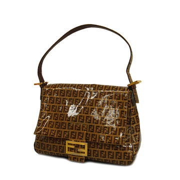 FENDIAuth  Zucchino Mamma Bucket Women's Coated Canvas Handbag Brown