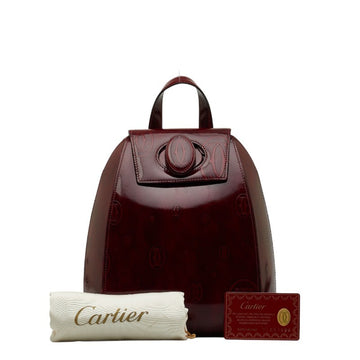 CARTIER Happy Birthday Rucksack Backpack Wine Red Patent Leather Ladies