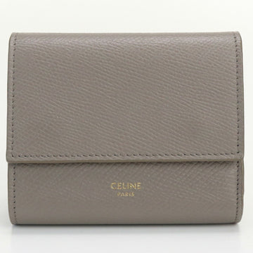 CELINE Small Trifold 10B573BEL.10BL Wallet with Coin Purse Leather Ladies