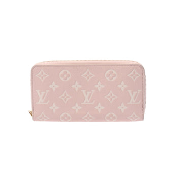 Louis Vuitton Monogram Implant Zippy Pink Beige Yellow M81279 Women's Long Wallet