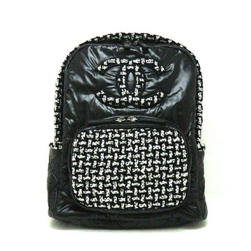 CHANEL here mark backpack daypack rucksack 2021 model nylon x tweed AP2109 black white