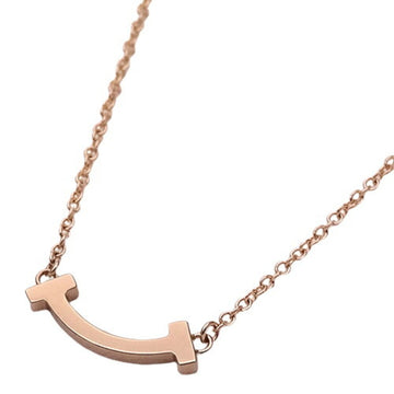 TIFFANY&Co. Necklace Ladies 750PG Pink Gold T Smile Polished
