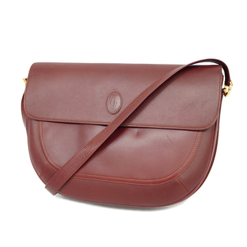 Cartier Shoulder Bag Must Leather Bordeaux Gold metal