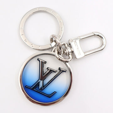 LOUIS VUITTON Portocre Inclusion Keychain M69852 Metal Plastic Silver Blue Bag Charm