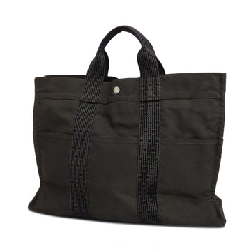 HERMESAuth  Her Line Yale Line MM Women's Canvas Tote Bag Black