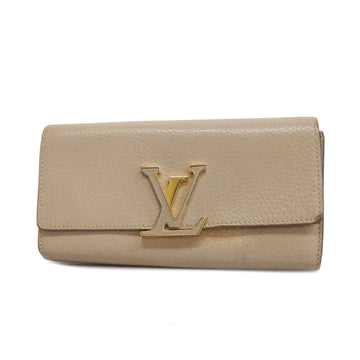 LOUIS VUITTONAuth  Taurillon Portefeuille Capucines M61249 Women's Long Wallet