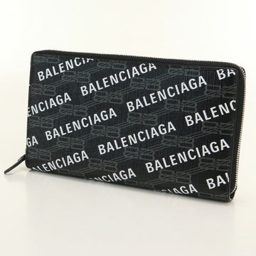 BALENCIAGA Continental BB Monogram 594317 Long Wallet Round PVC Unisex