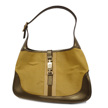 GUCCIAuth  Jackie 001 3306 Women's Canvas Shoulder Bag Gold