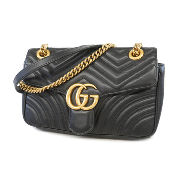 Gucci GG Marmont Shoulder Bag 443497 Women's Leather Shoulder Bag Black