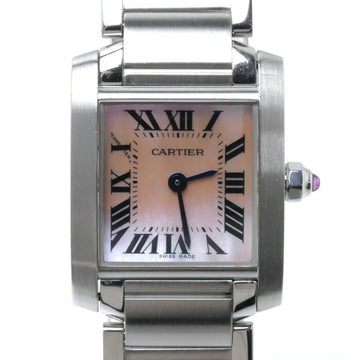 CARTIER Tank Française SM Pink Shell Watch Battery Operated W51028Q3 Women's