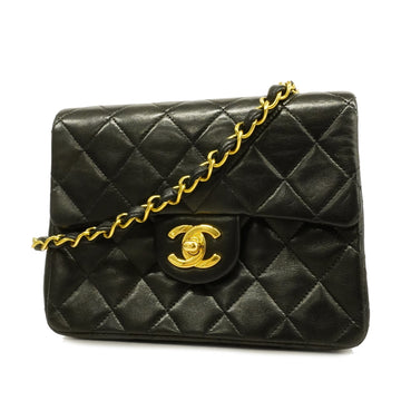 Chanel Matelasse Minimatrasse Single Chain Women's Leather Shoulder Bag Black