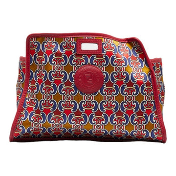 FENDI Bag Cover Peekaboo Defender Clutch 7AR717 Red Multicolor Nylon Leather Ladies