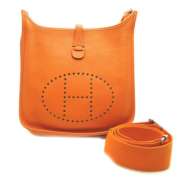 HERMES Evelyn PM3 Troyes P Engraved [Made in 2012] Women's Shoulder Bag Taurillon Clemence Orange
