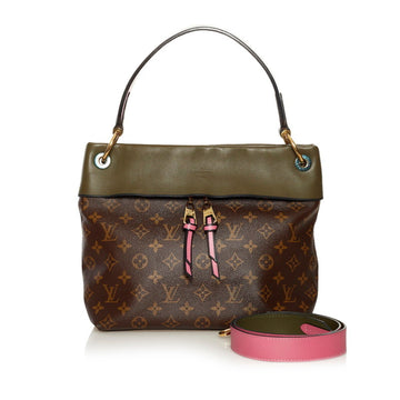 Louis Vuitton Monogram Tuile Leaves Handbag Shoulder Bag M43159 Brown Khaki PVC Leather Ladies LOUIS VUITTON