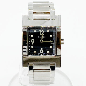 GUCCI watch analog men's square silver black fashion 7700L