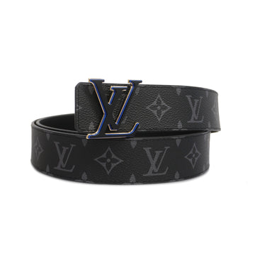 LOUIS VUITTONAuth  Monogram Eclipse Belt LV Initial 40MM Reversible M0341 Men's