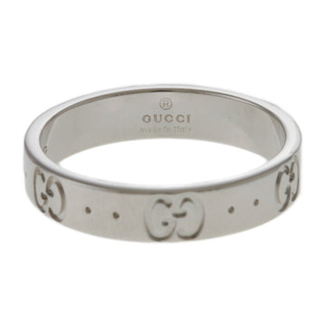 GUCCI Icon Ring No. 12.5 18K K18 White Gold Women's