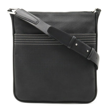 LOEWE Repeat Anagram Shoulder Bag Embossed PVC Leather Black
