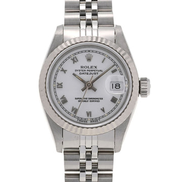 Rolex Datejust 69174 Ladies SS/WG Watch Automatic Winding White Dial