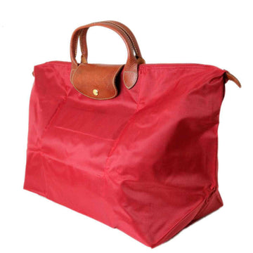 LONGCHAMP le preage LE PLIAGE shopping tote bag red x brown