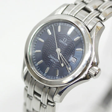 OMEGA Seamaster Stainless Steel 73.3g 120m Watch Silver Color Dial Navy Ladies Fashion