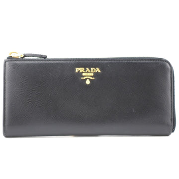 PRADA/ 1ML183 Saffiano L-shaped zipper long wallet black ladies