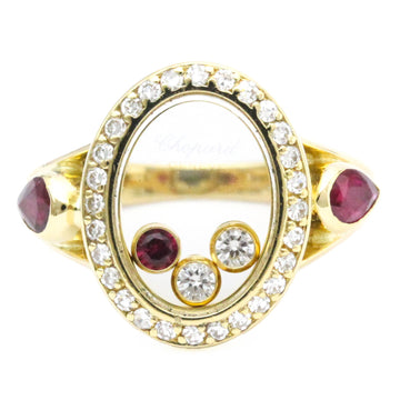CHOPARD Happy Diamond Oval Yellow Gold [18K] Fashion Diamond,Ruby Band Ring Gold