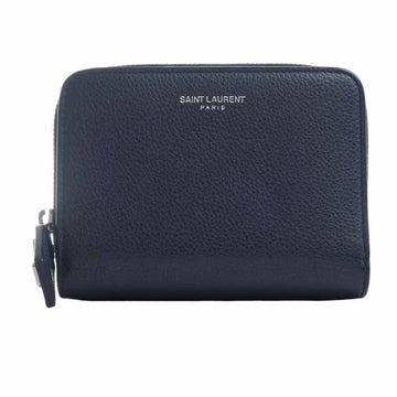 SAINT LAURENT leather folio wallet navy