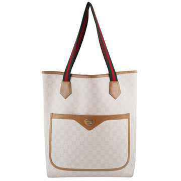 Gucci Old Sherry Line GG Plus White Ladies Tote Bag