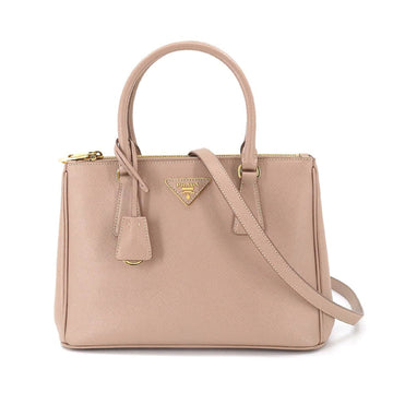 PRADA Galleria Medium 2way Hand Shoulder Bag Saffiano Leather Cipria Pink Beige 1BA863