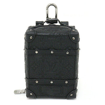 LOUIS VUITTON Porto Cle Backpack Trunk Key Holder Soft Monogram Taurillon Leather M00850 Black