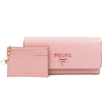 PRADA Saffiano 1MH132 Women's Leather Long Wallet [bi-fold] Pink