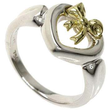 TIFFANY Heart Ribbon Ring Silver K18YG Ladies &Co.