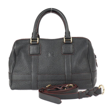 LOEWE PASEO Paseo 30 Handbag 384.04CG41 Calf Leather Black Gold Hardware Anagram 2WAY Shoulder Bag Mini Boston