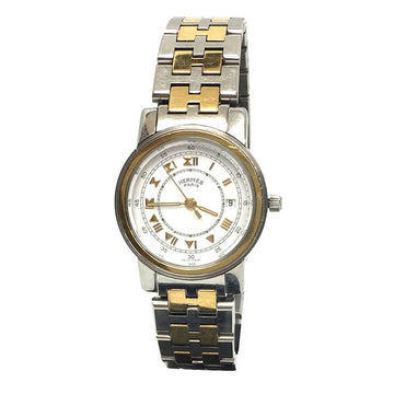 HERMES Carrick CA1.220 Date SS/GP quartz white dial ladies' watch