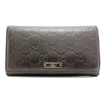 GUCCI Shima Women's / Men's Long Wallet 244946 Leather Dark Brown