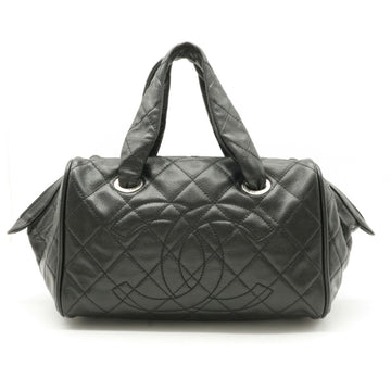 Chanel matelasse here mark handbag caviar skin leather black