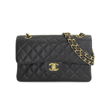 CHANEL Matelasse 23 Chain Shoulder Bag Caviar Skin Leather Black A01113 Gold Hardware Vintage