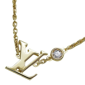 LOUIS VUITTON Necklace Women's 750YG Diamond Pandantif Idile Blossom LV Yellow Gold Q93626 Polished