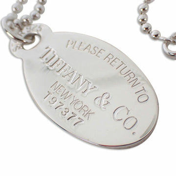 TIFFANY 925 return toe oval tag pendant necklace