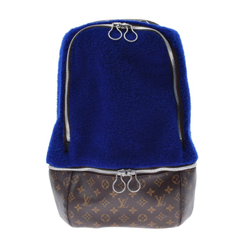 LOUIS VUITTON Monogram Marc Newson Fleece Backpack Blue M40276 Men's Canvas Daypack