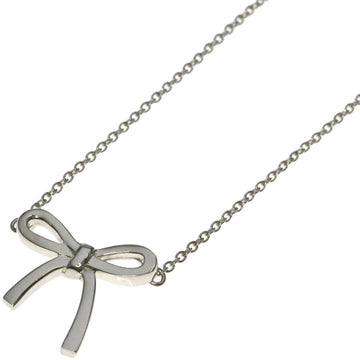 TIFFANY Bow Ribbon Necklace Silver Ladies &Co.
