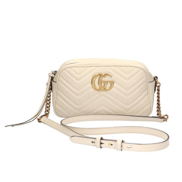 Gucci Daily Women's Leather Shoulder Bag Gold,White