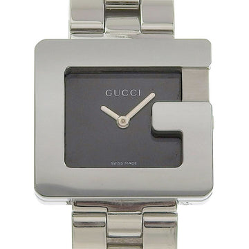 GUCCI 3600L stainless steel quartz analog display ladies black dial watch