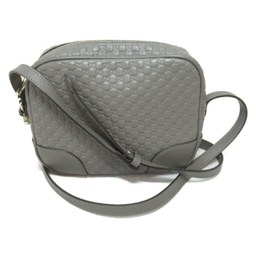 GUCCI Shoulder Bag Gray leather GG micro  sima 449413